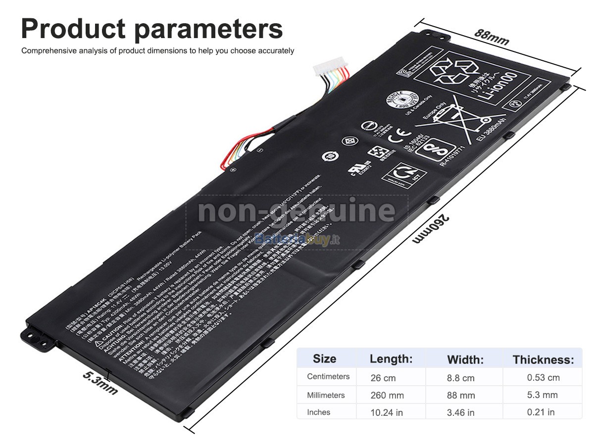Batteria per Acer AP18C4K(3ICP5/81/68)