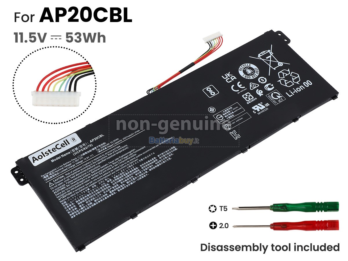 Batteria per Acer Chromebook CB514-1WT-37VS