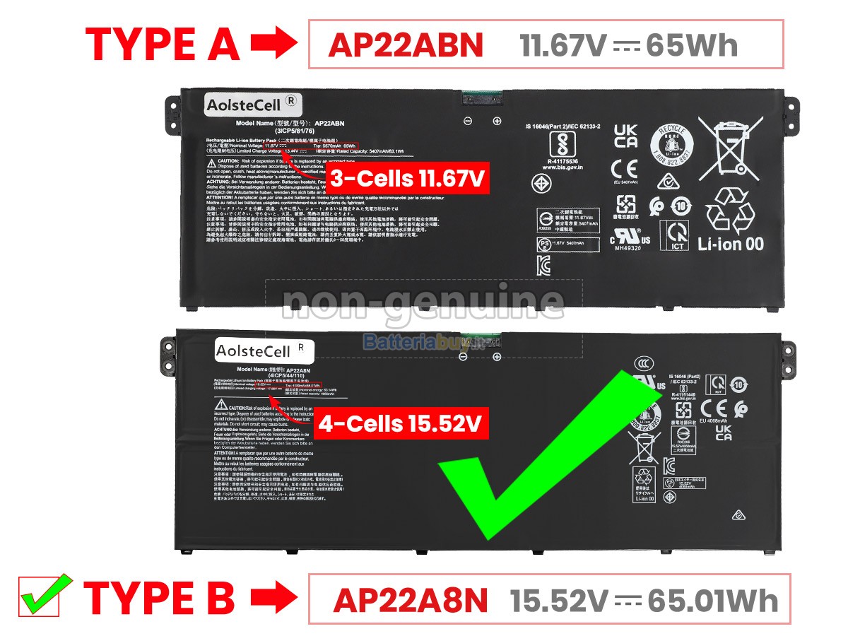 Batteria per Acer SWIFT GO 14 SFG14-41-R5AL