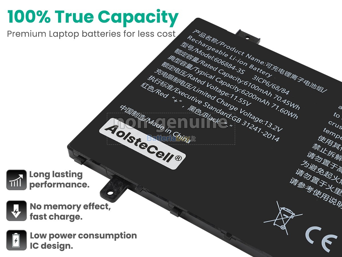 Batteria per AolsteCell 606884-3S