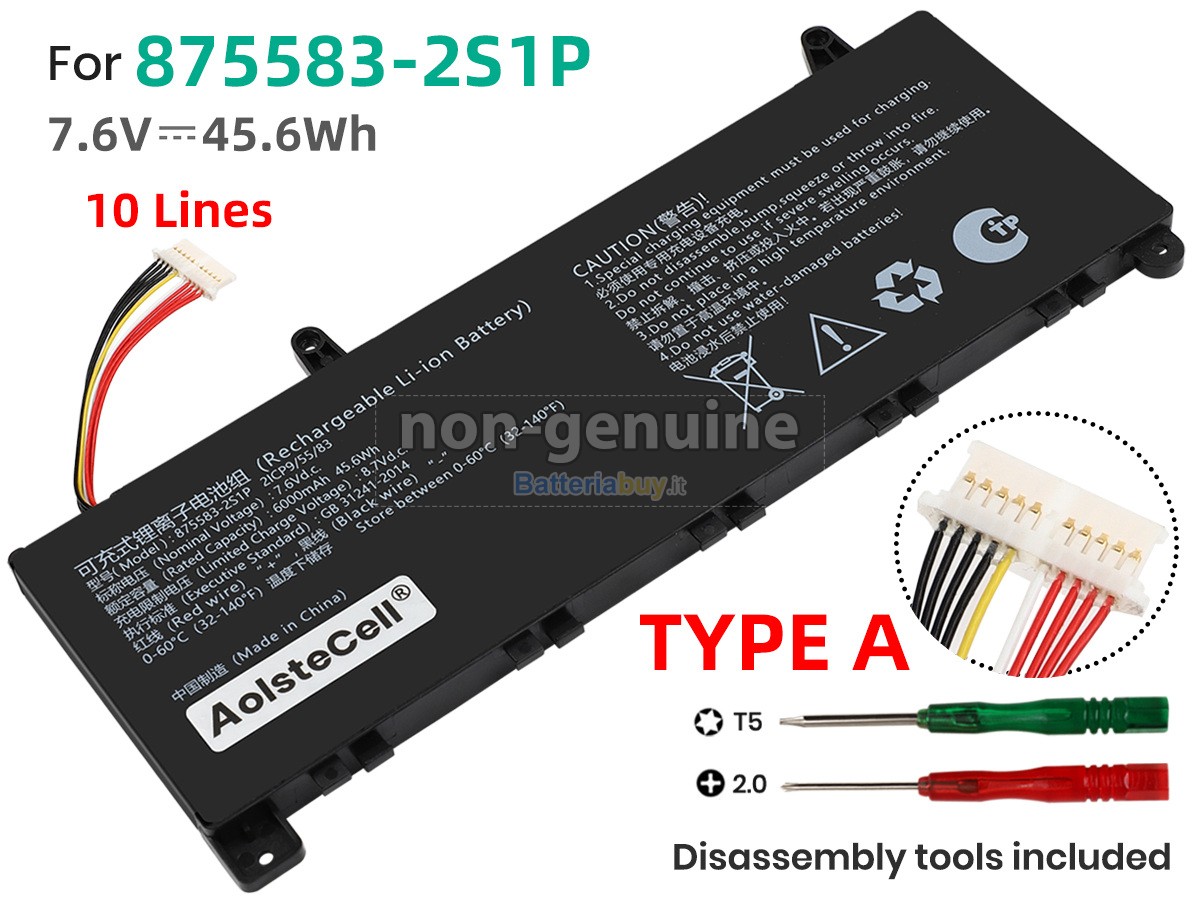 Batteria per AolsteCell 875583-2S1P