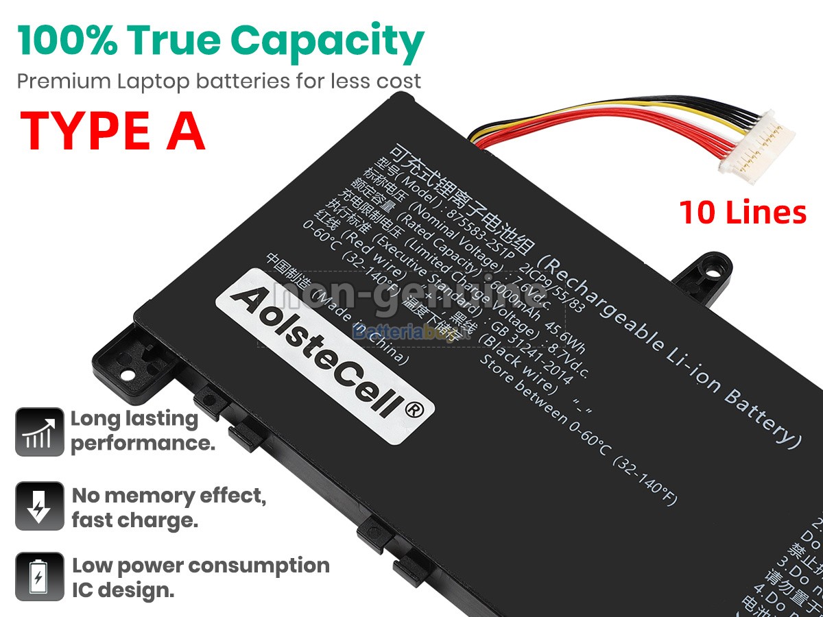 Batteria per AolsteCell 875583-2S1P