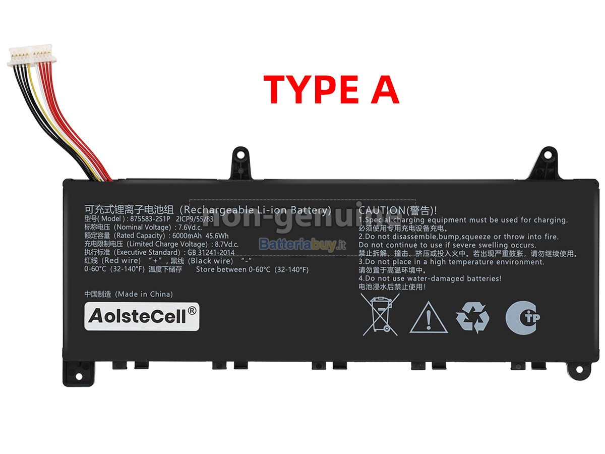 Batteria per AolsteCell 875583-2S1P
