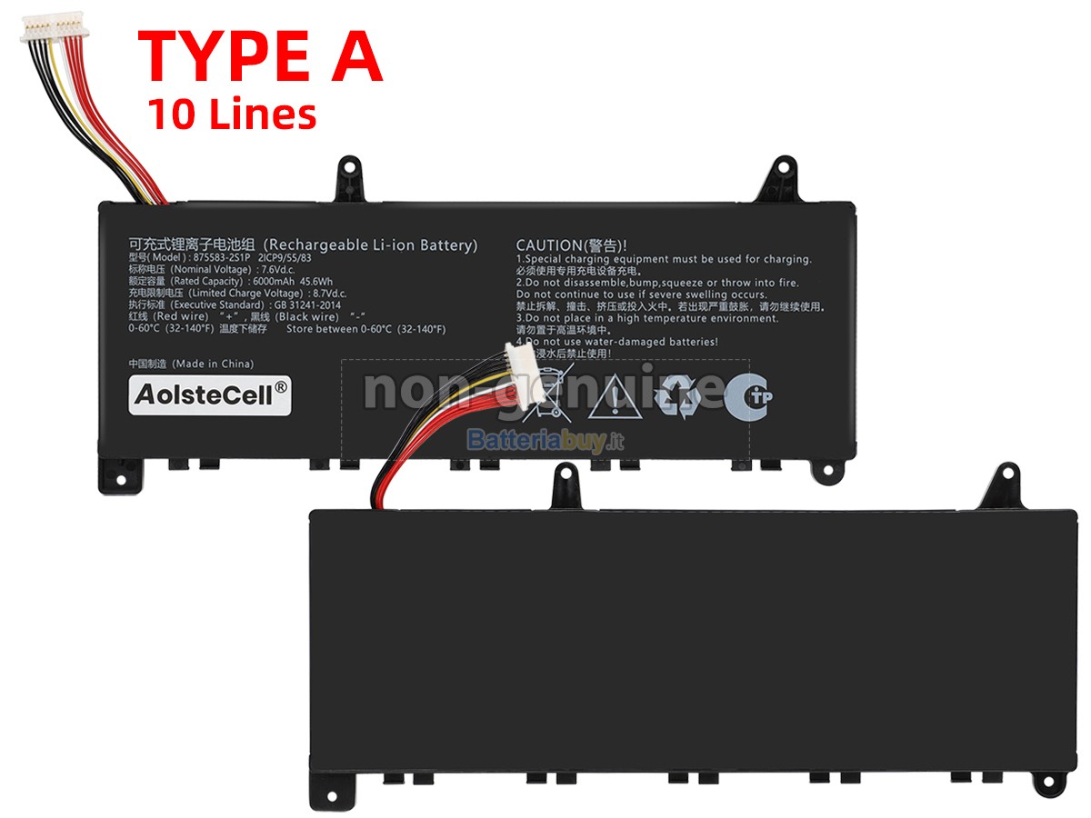 Batteria per AolsteCell 875583-2S1P