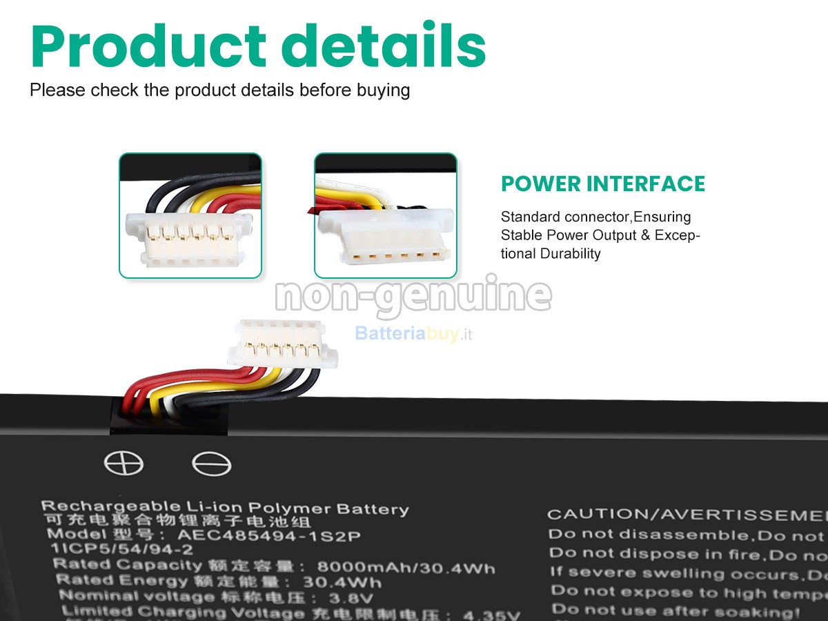 Batteria per AolsteCell AEC485494-1S2P