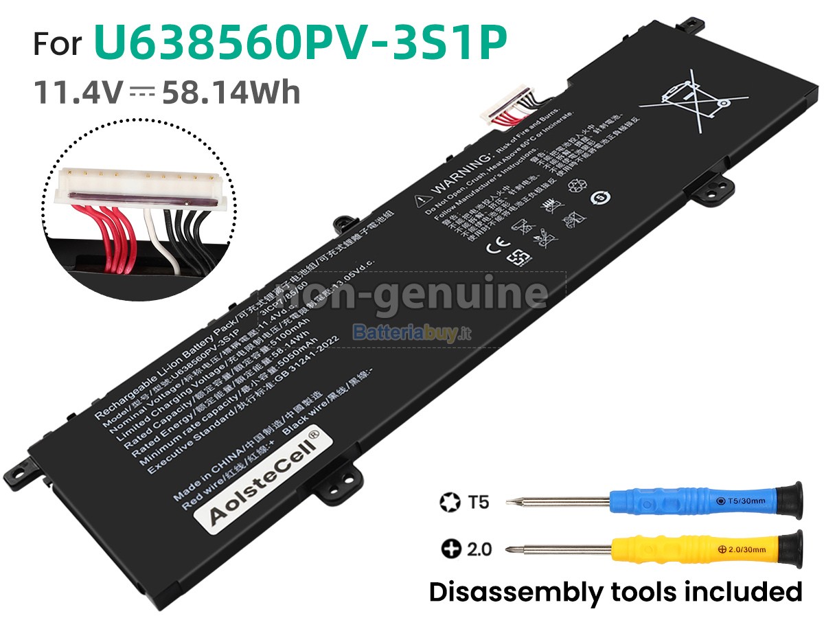 Batteria per AolsteCell U638560PV-3S1P(3ICP7/65/80)
