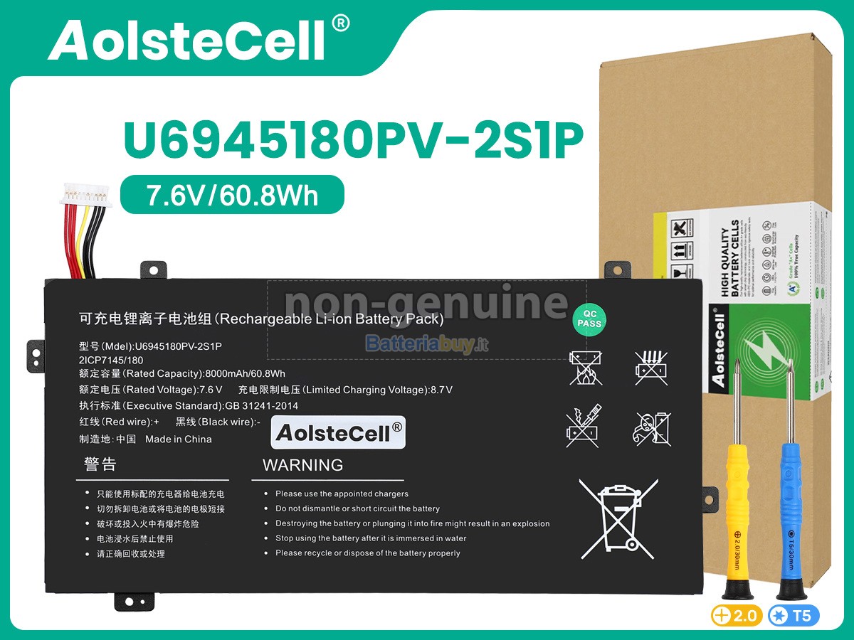 Batteria per AolsteCell U6945180PV-2S1P