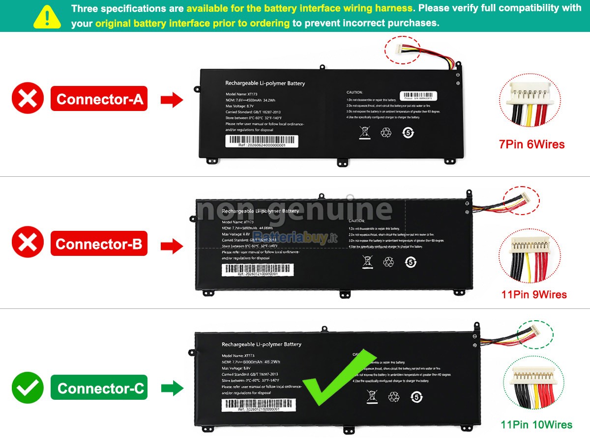 Batteria per AolsteCell XT173