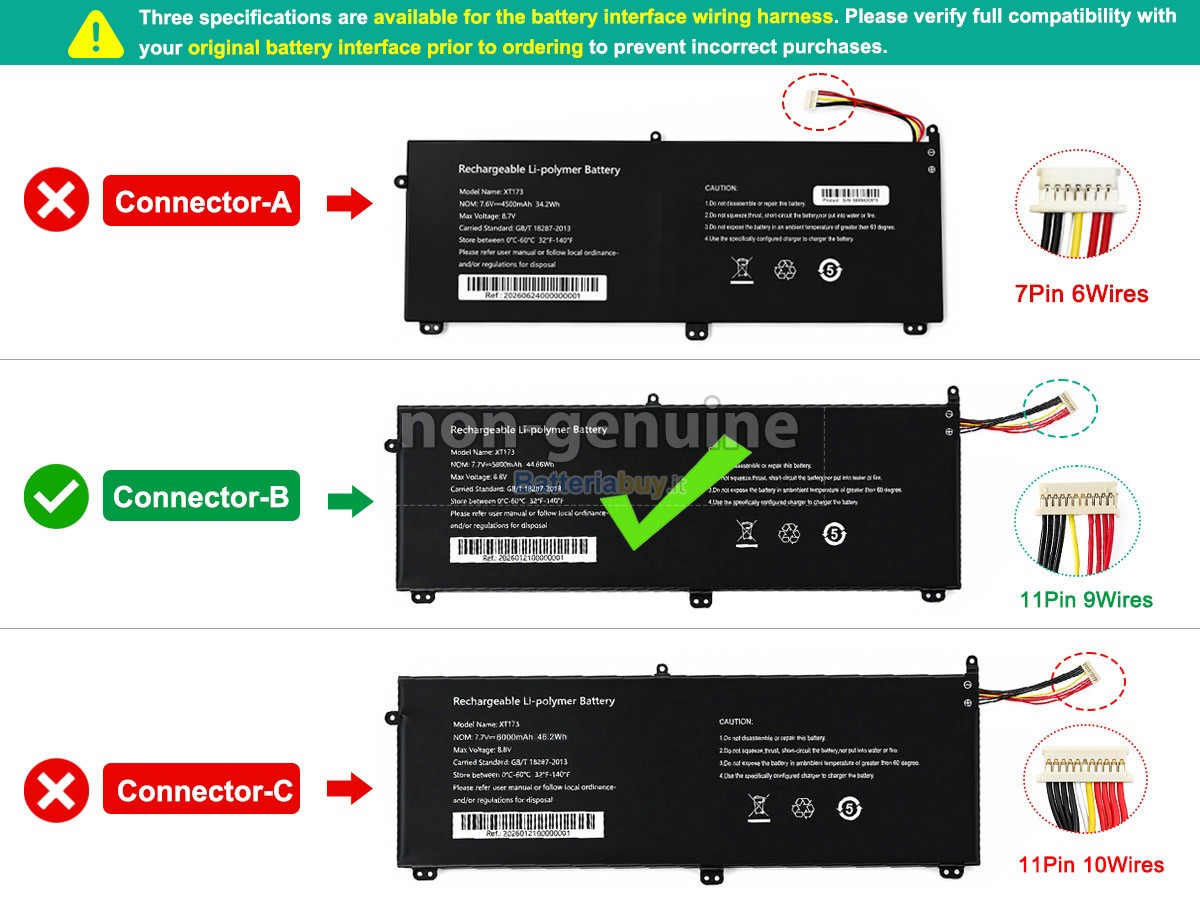 Batteria per AolsteCell XT173