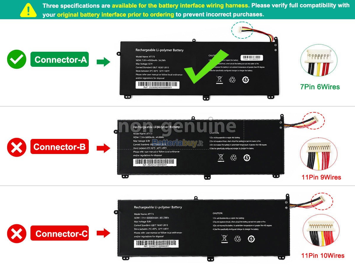 Batteria per AolsteCell XT173