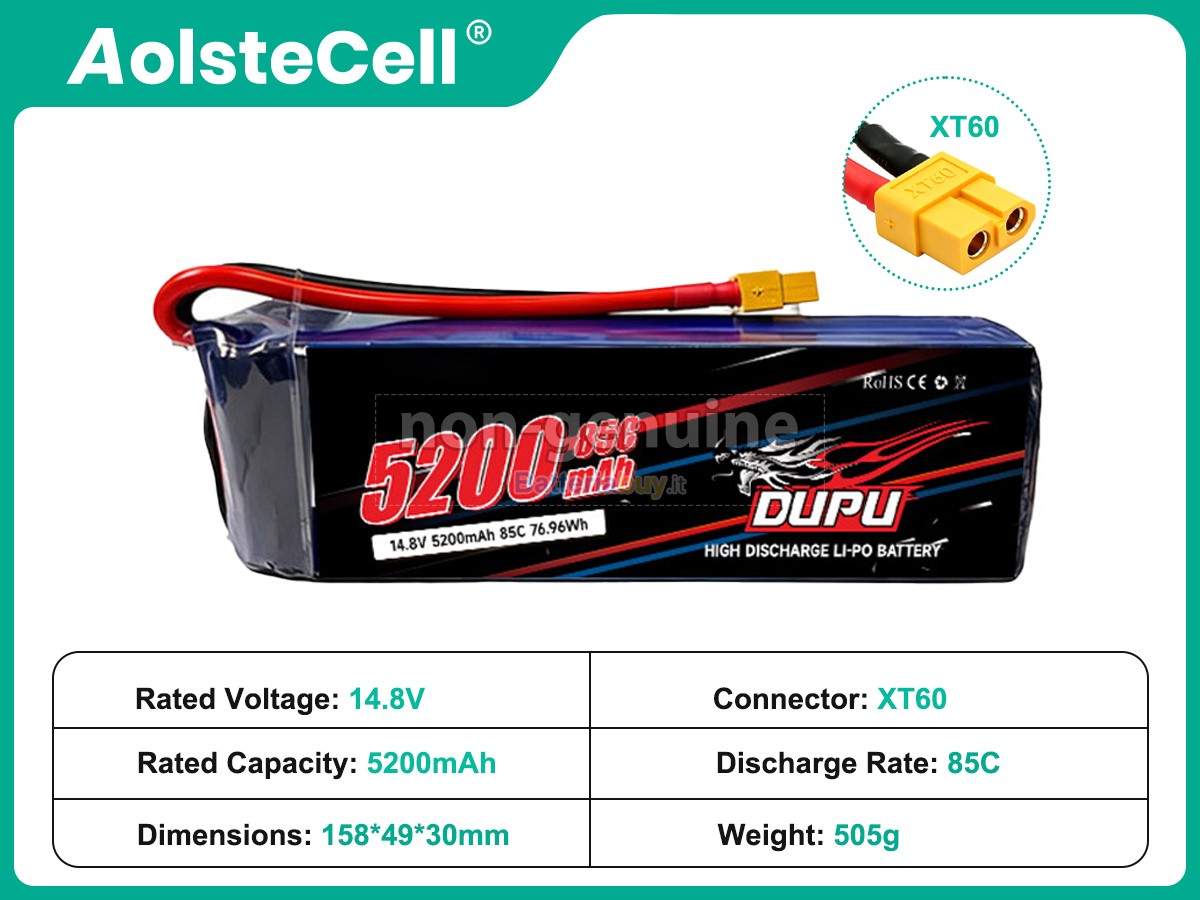Batteria per AolsteCell 14.8V 4S 5200MAH 85C XT60