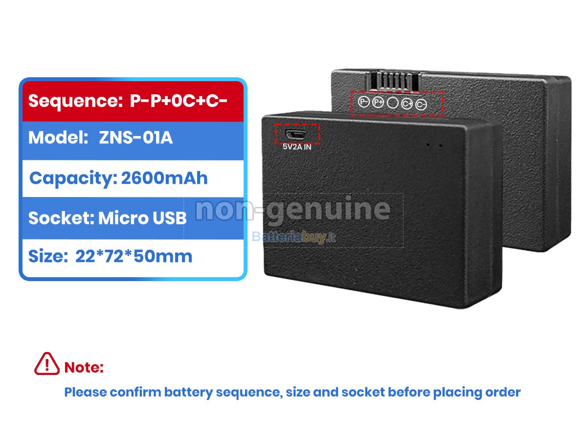 Batteria per AolsteCell ZNS-01A