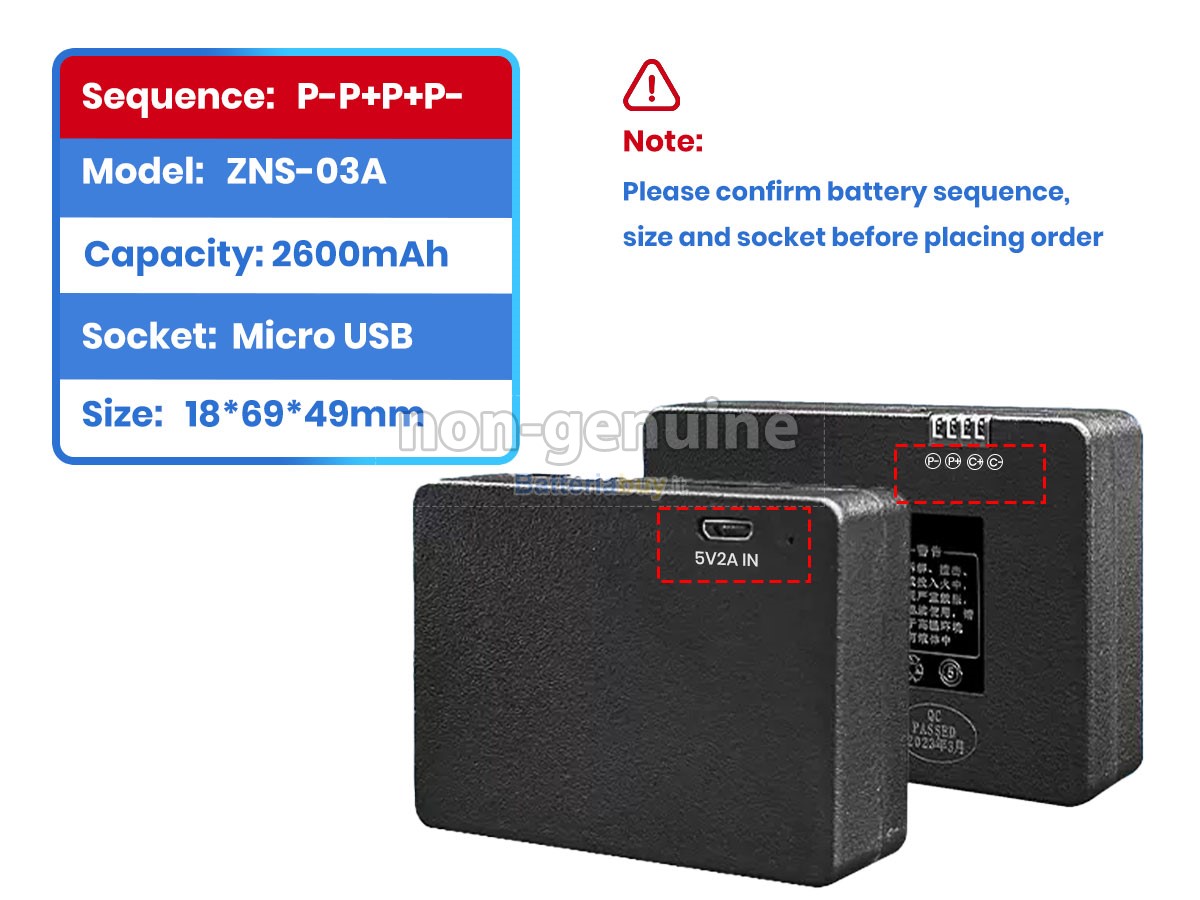 Batteria per AolsteCell ZNS-03A