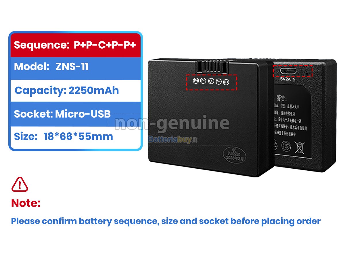 Batteria per AolsteCell ZNS-11
