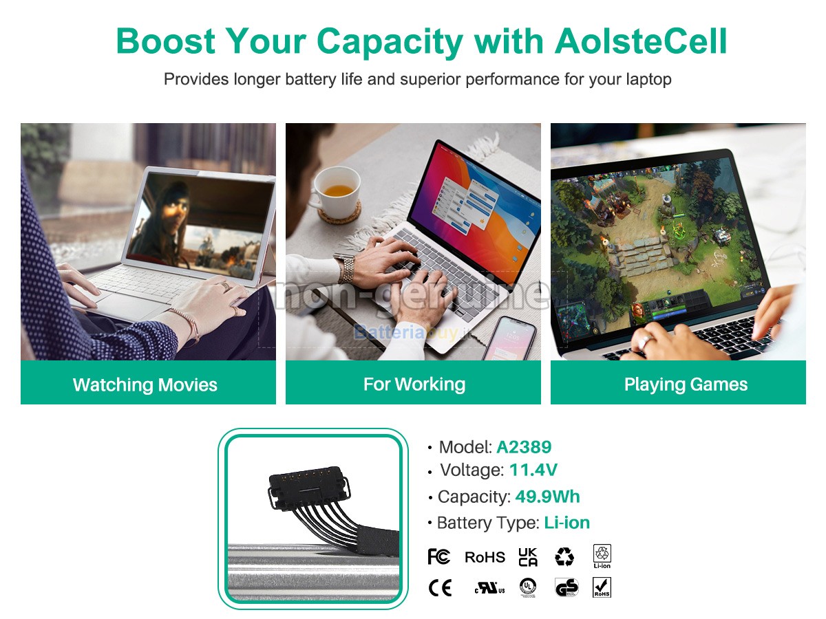 Batteria per Apple MacBook Air 2020 M1 A2337 EMC 3598