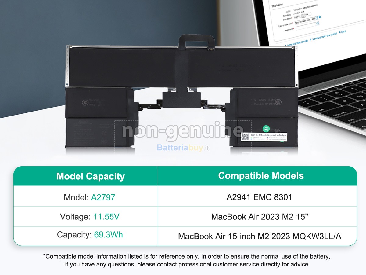 Batteria per Apple A2941 EMC 8301