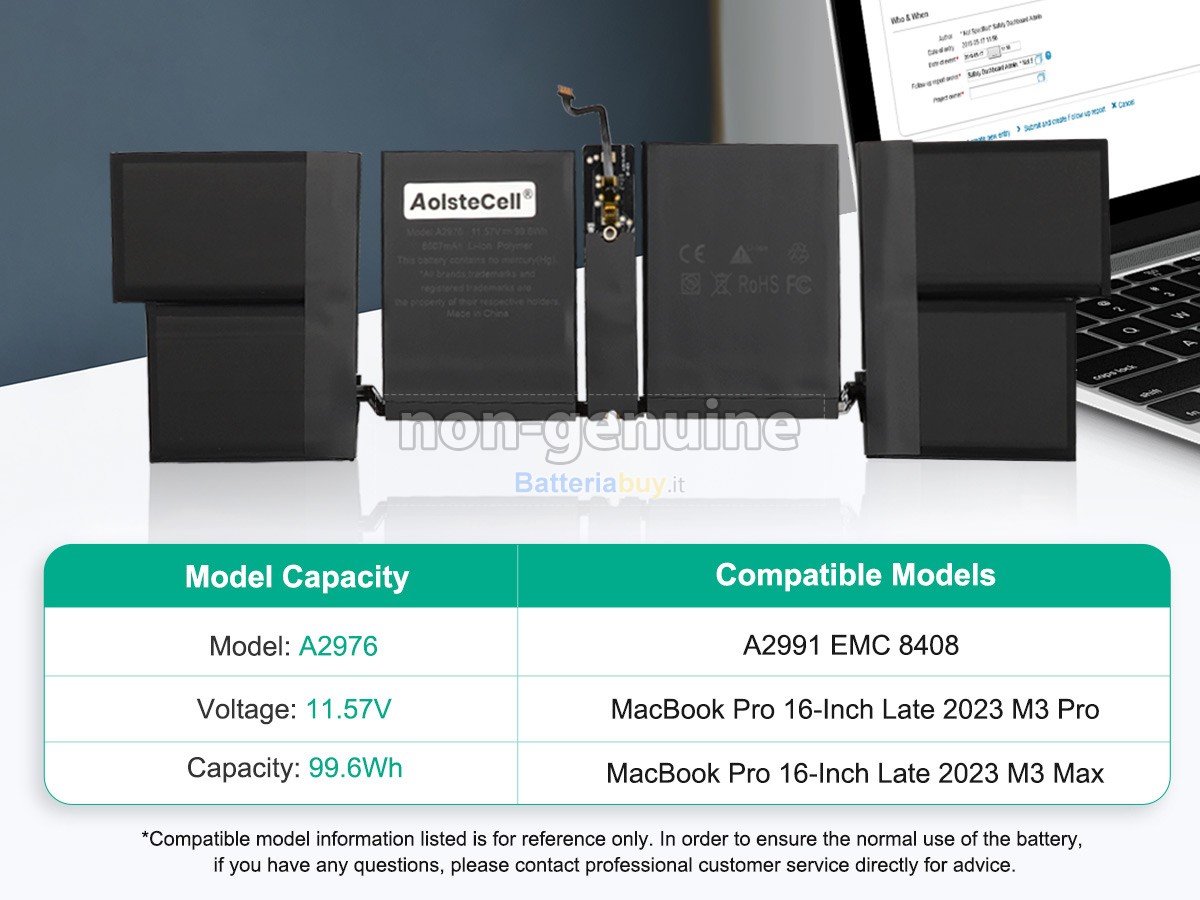 Batteria per Apple A2991 EMC 8408
