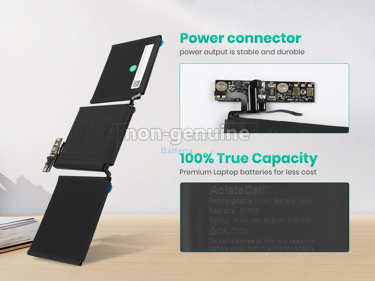Batteria per Apple MacBook Pro Core I5 2.0 13 inch A1708(Late 2016)