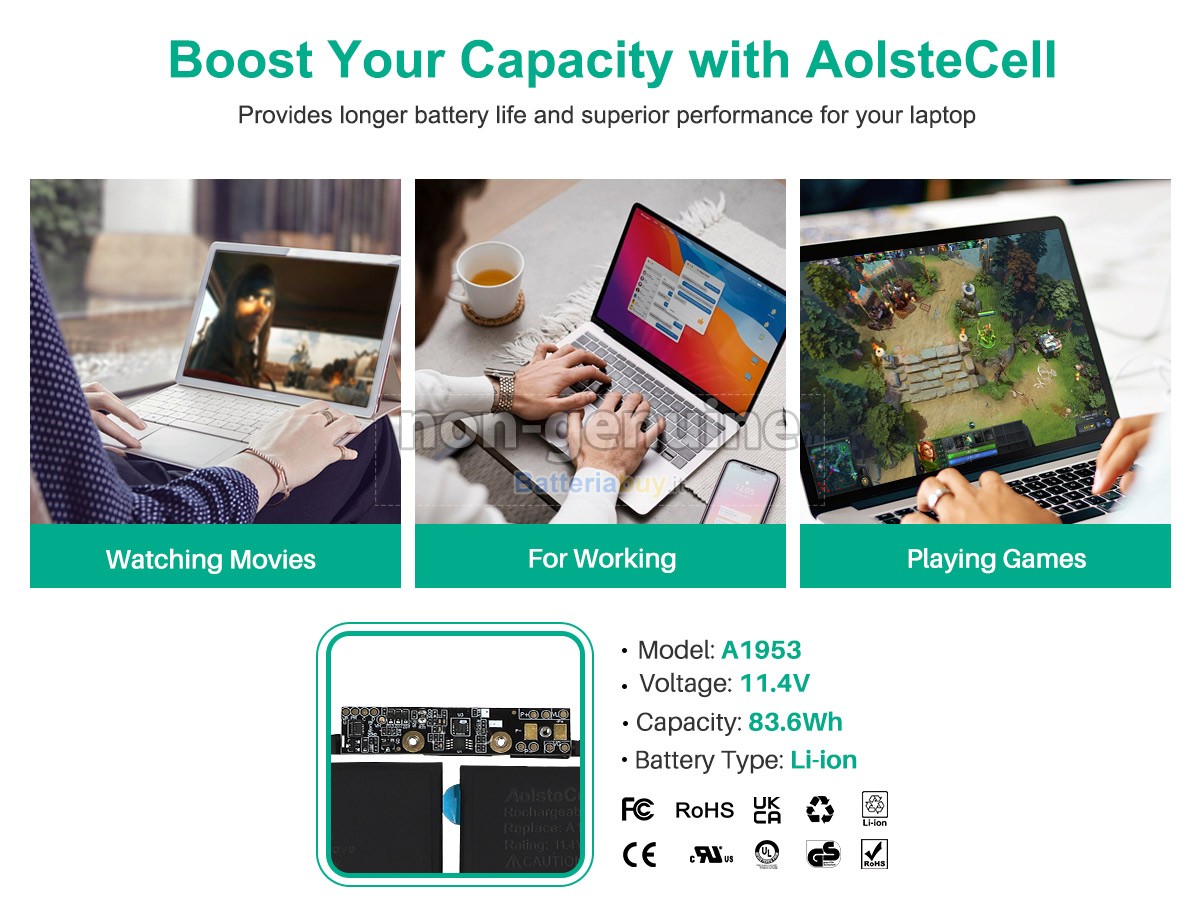 Batteria per Apple MacBook Pro Core I7 2.6G 15 inch TOUCH/2018