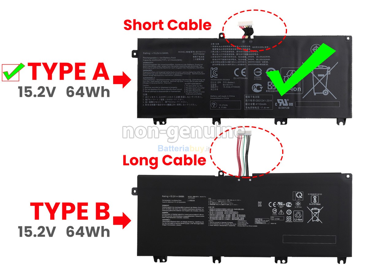 Batteria per Asus B41N1711