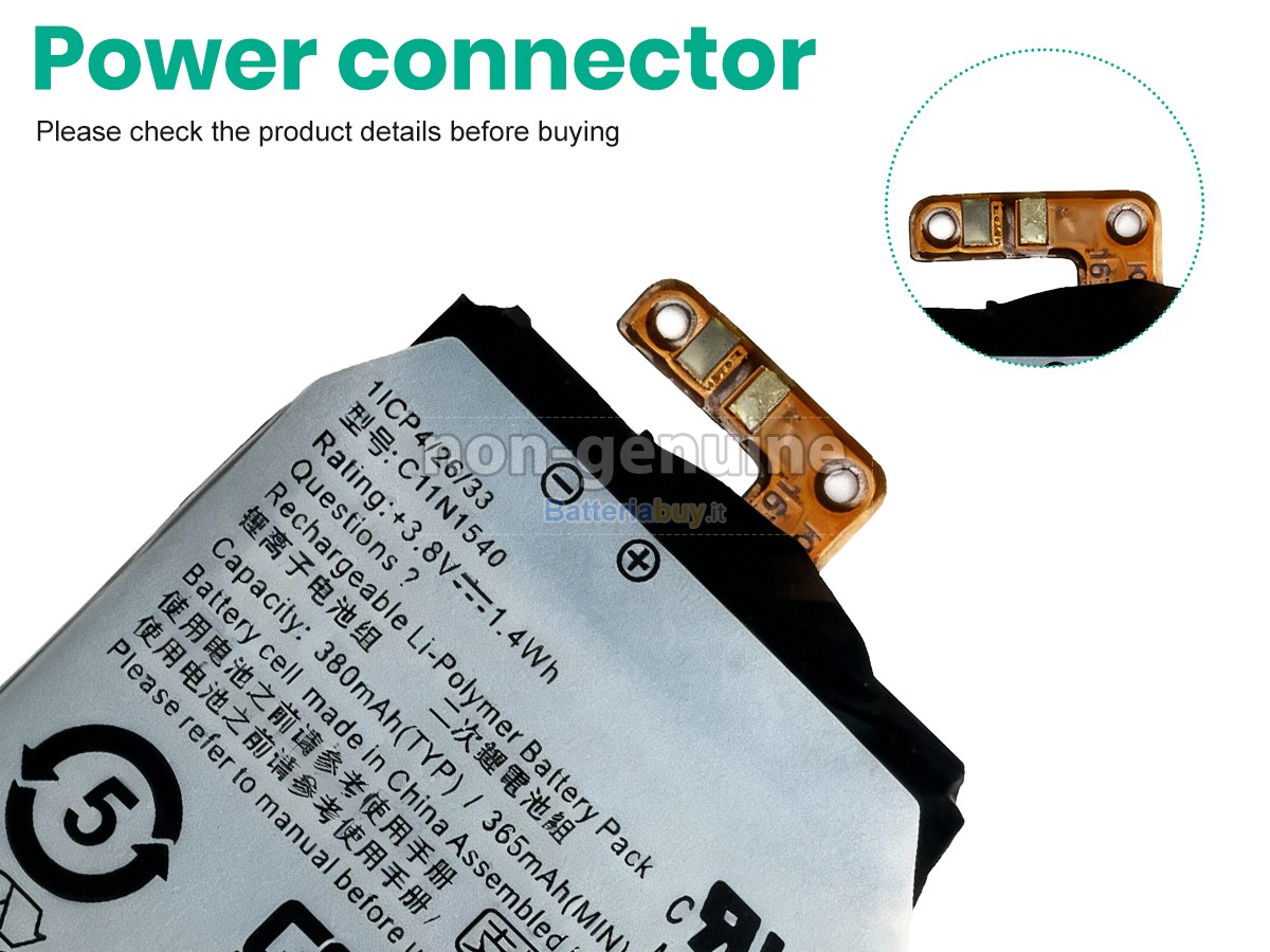 Batteria per Asus ZENWATCH 2 WI501QF