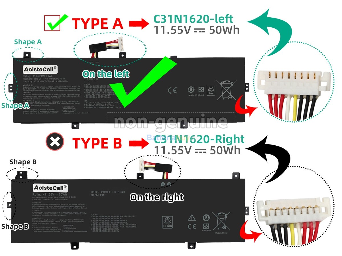 Batteria per Asus C31POJ1