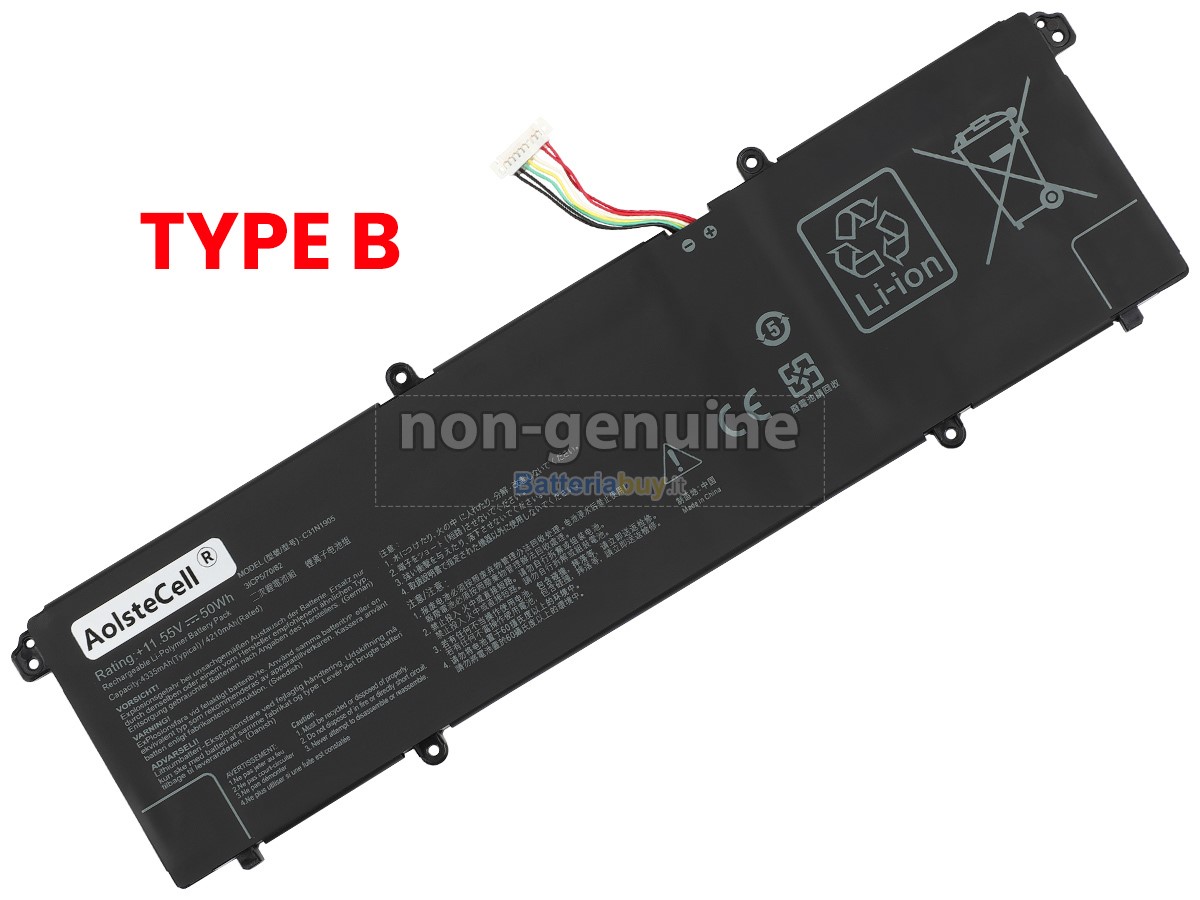 Batteria per Asus VivoBook S 14 Flip OLED TP3402ZA-OLED-KN731X