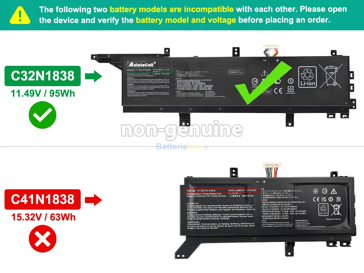Batteria per Asus ProART STUDIOBook Pro X W730G2T