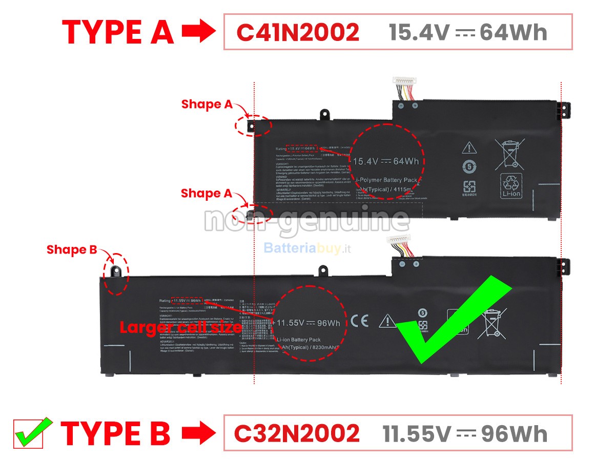 Batteria per Asus ZenBook Pro 15 OLED UM535QA