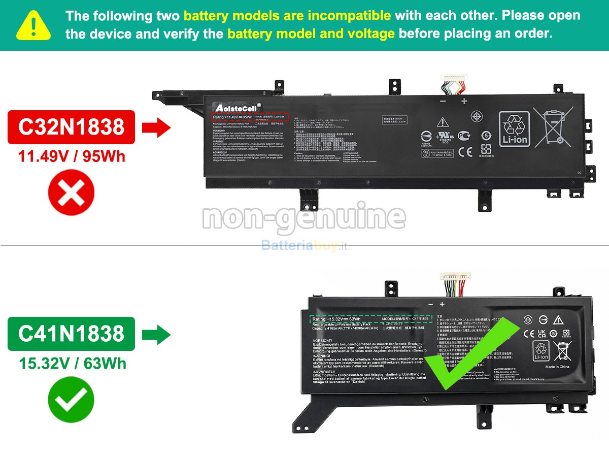 Batteria per Asus ProART STUDIOBook Pro X W730G2T
