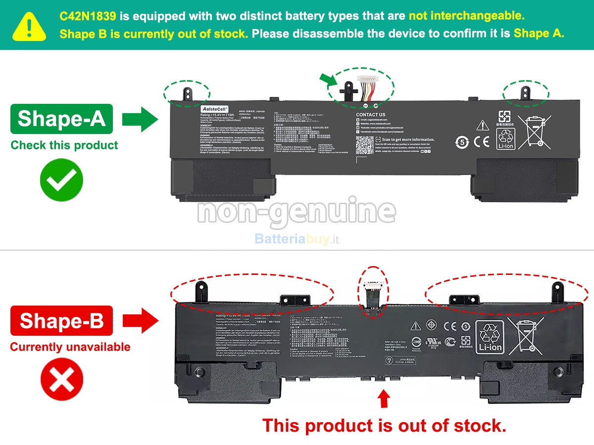 Batteria per Asus ZenBook 15 UX533FTC