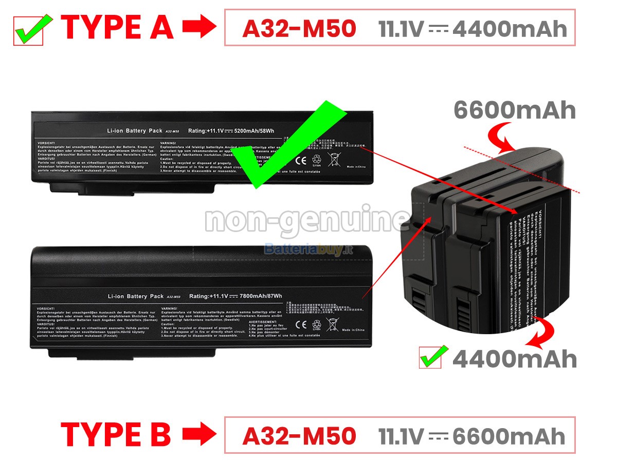 Batteria per Asus N61JV-JX002V