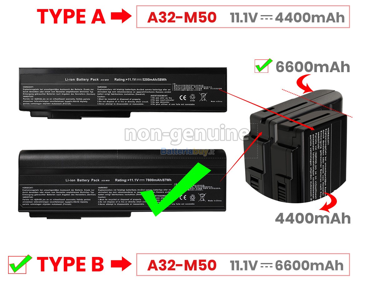 Batteria per Asus N61JV-JX002V