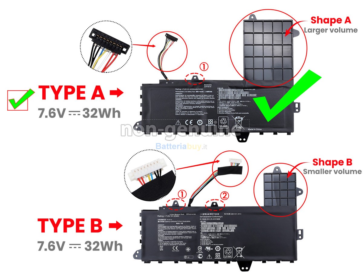 Batteria per Asus VivoBook F402SA