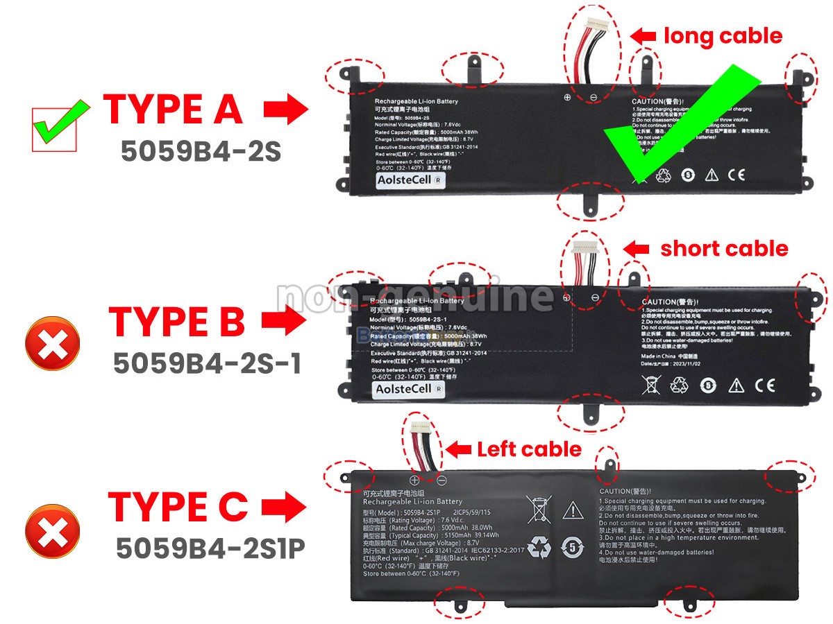 Batteria per CHUWI 5059B4-2S-1