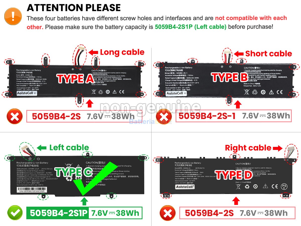 Batteria per CHUWI 5059B4-2S-1