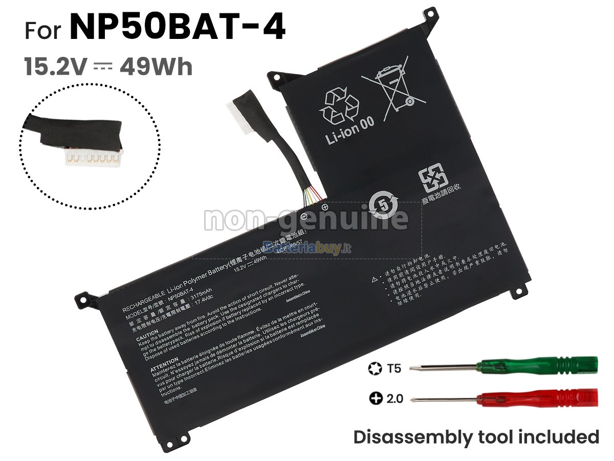 Batteria per Clevo NP50PNK
