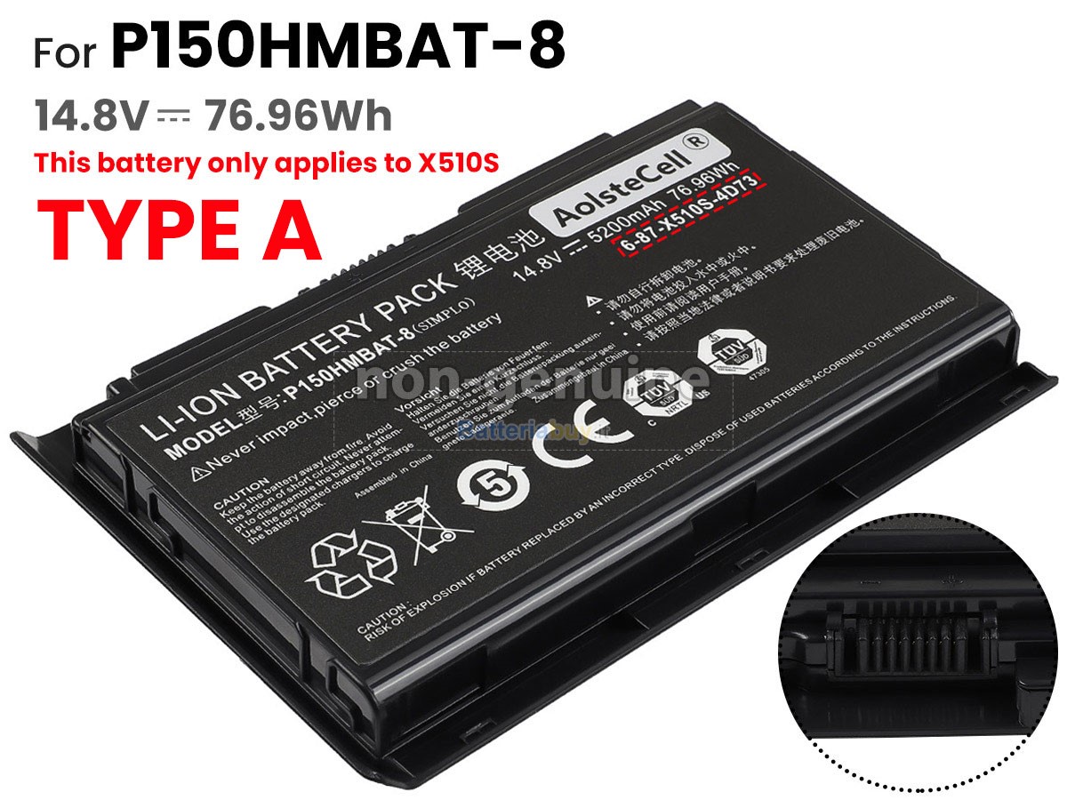 Batteria per Clevo 6-87-X710S-4272