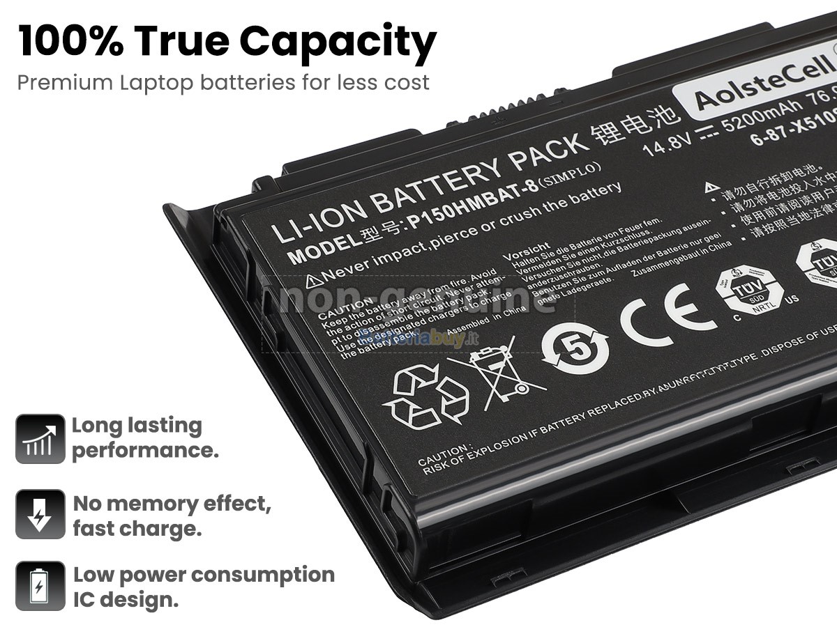Batteria per Clevo 6-87-X710S-4272