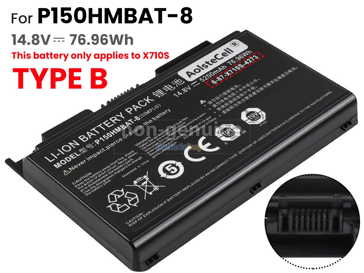 Batteria per Clevo 6-87-X710S-4272