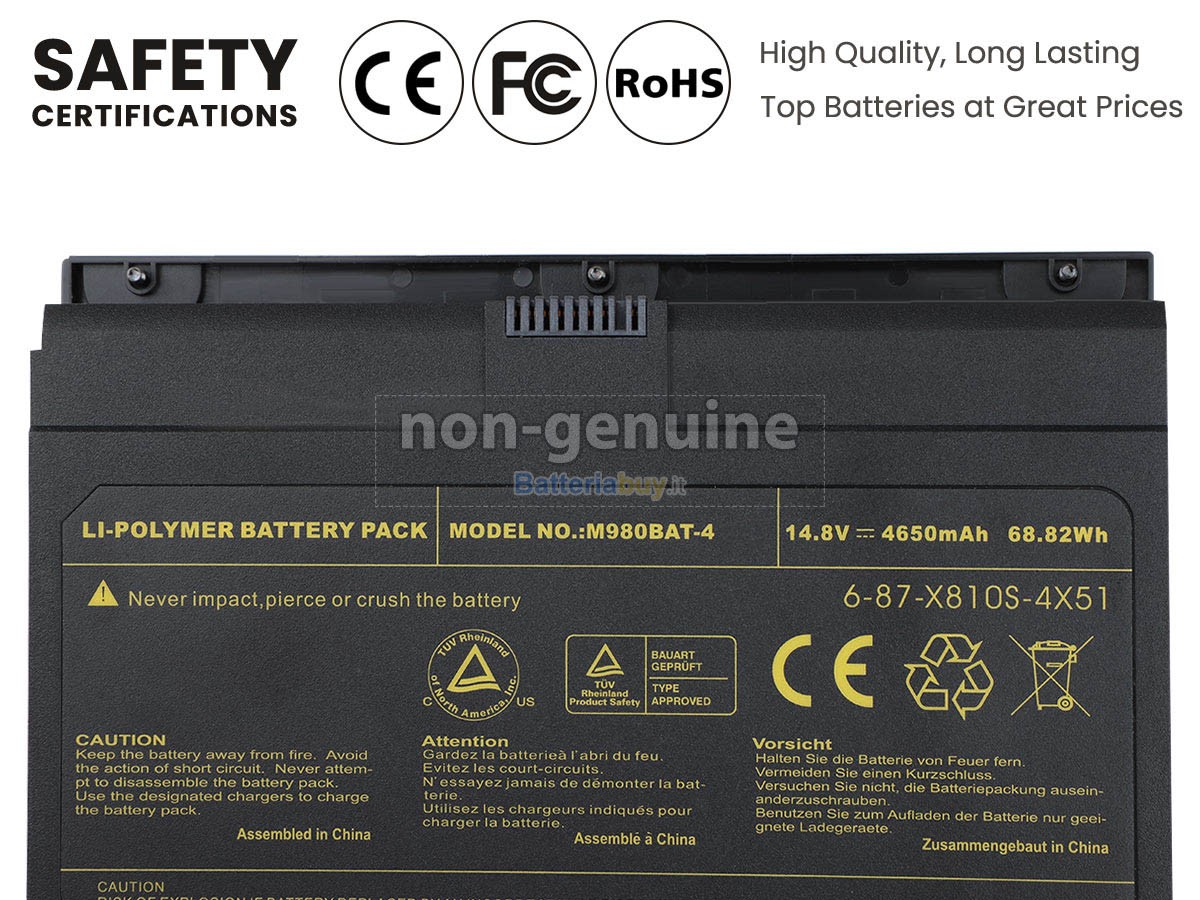 Batteria per Clevo M980NU