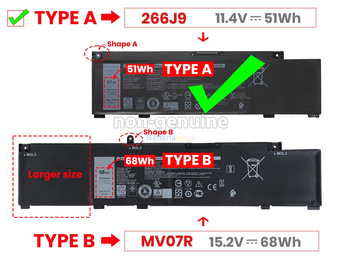 Batteria per Dell G3 15 3500