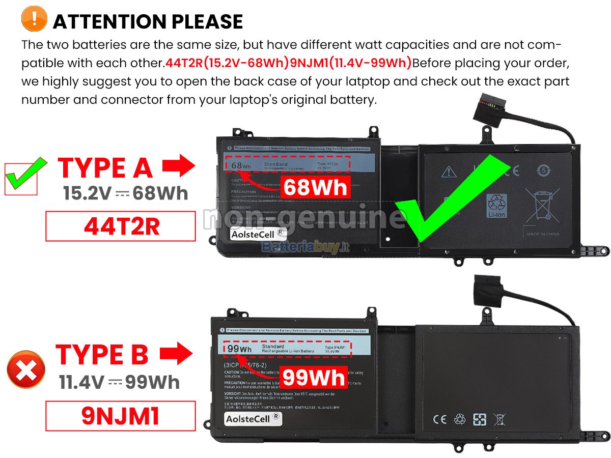 Batteria per Dell ALW17C-D1748