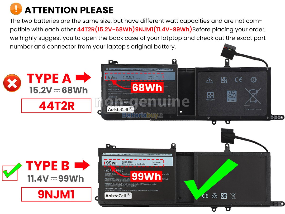 Batteria per Dell ALW17C-D1748