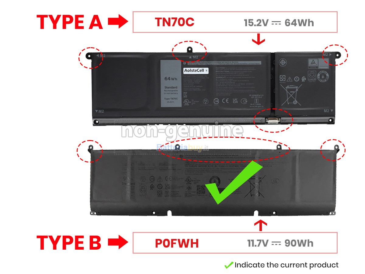 Batteria per Dell Inspiron 16 7640 2-IN-1