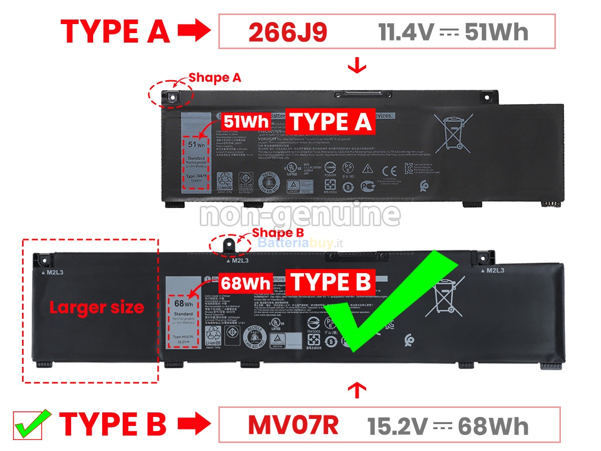 Batteria per Dell G3 15 3500