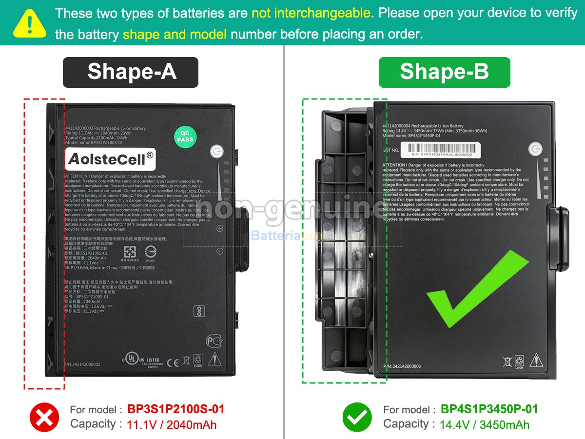 Batteria per Getac K120