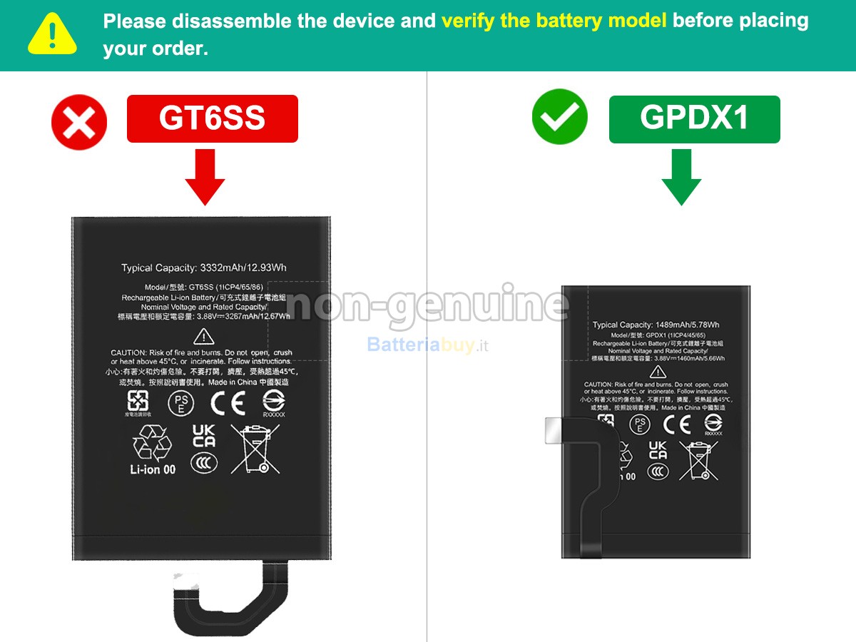 Batteria per Google PIXEL FOLD