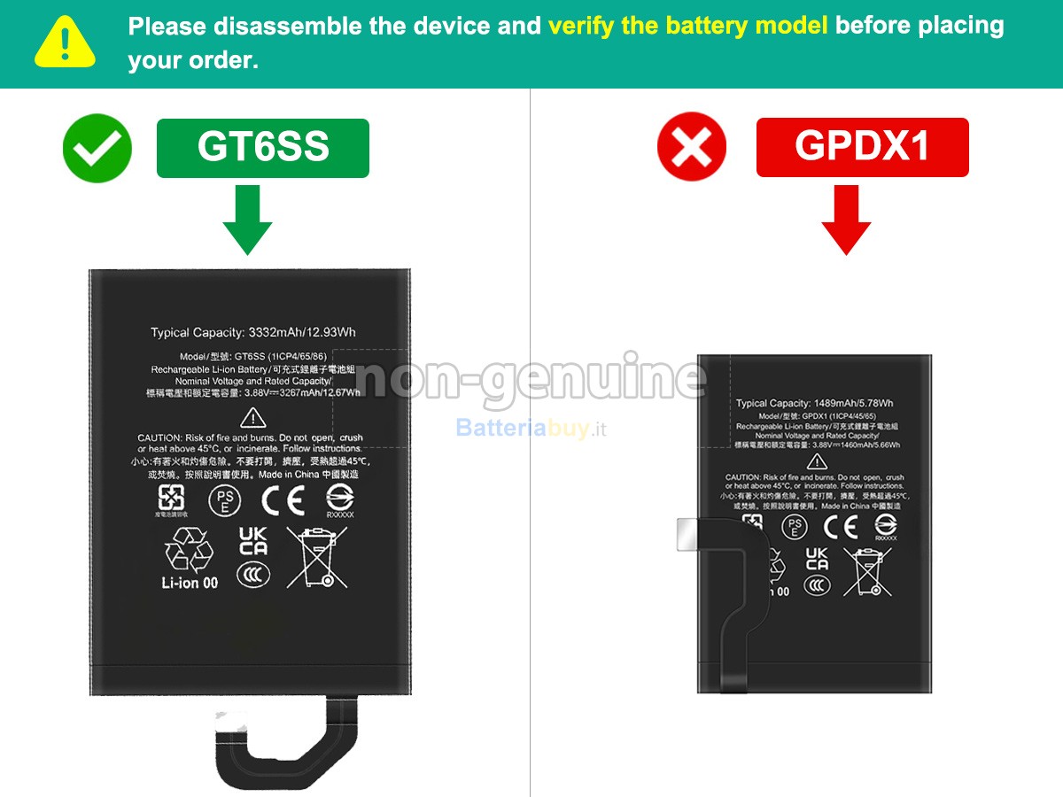 Batteria per Google PIXEL FOLD