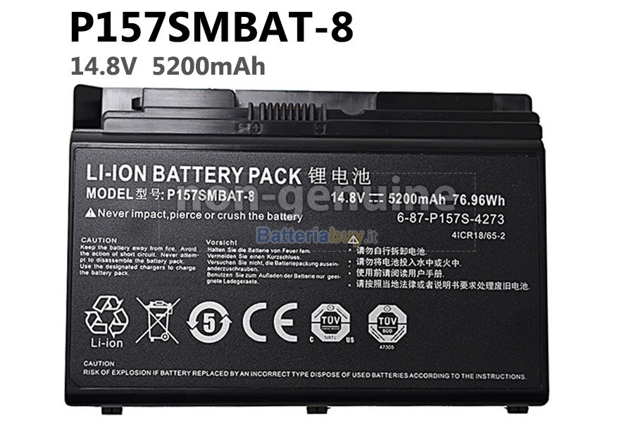 Batteria per Hasee P157SMBAT-8